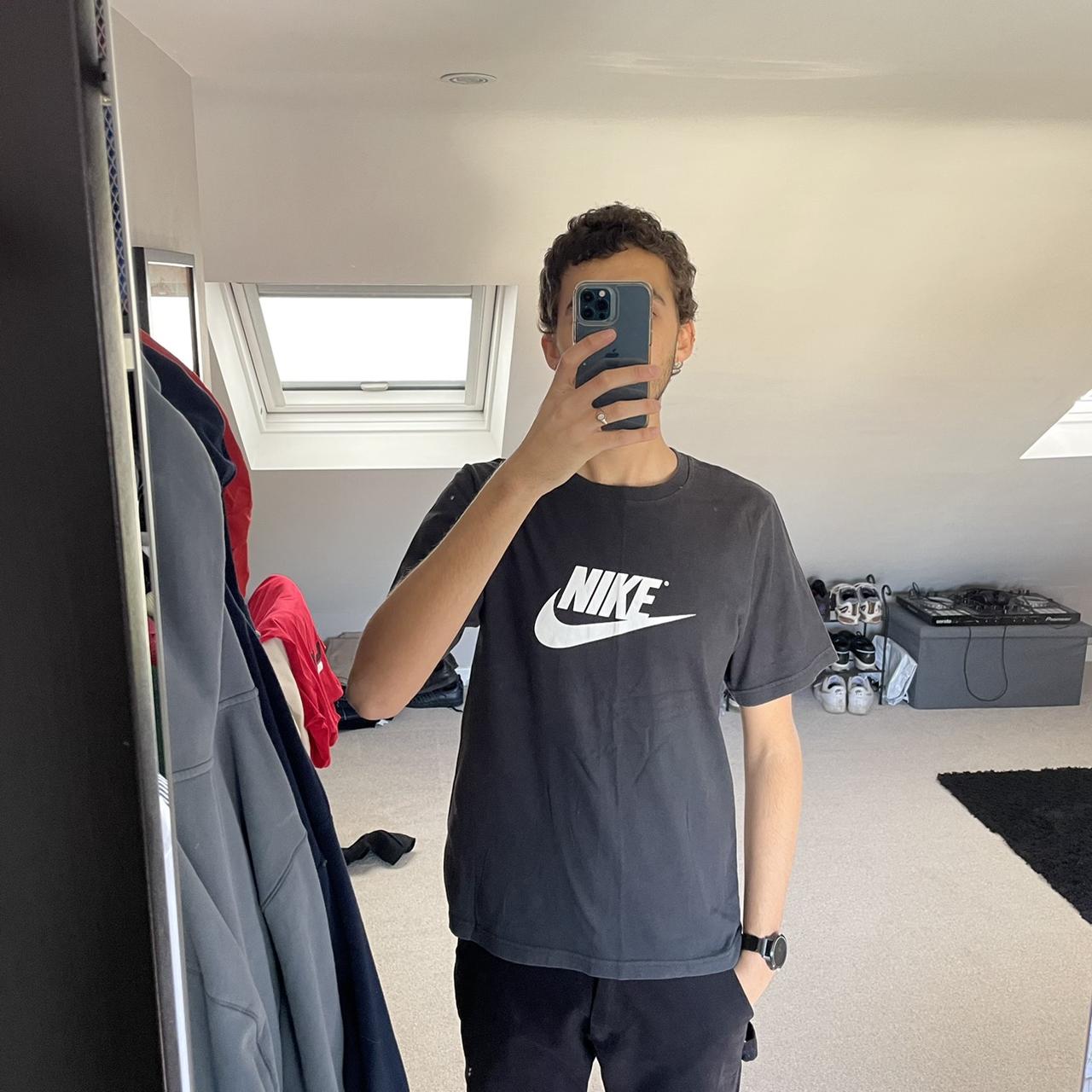 mens black and volt nike shirt