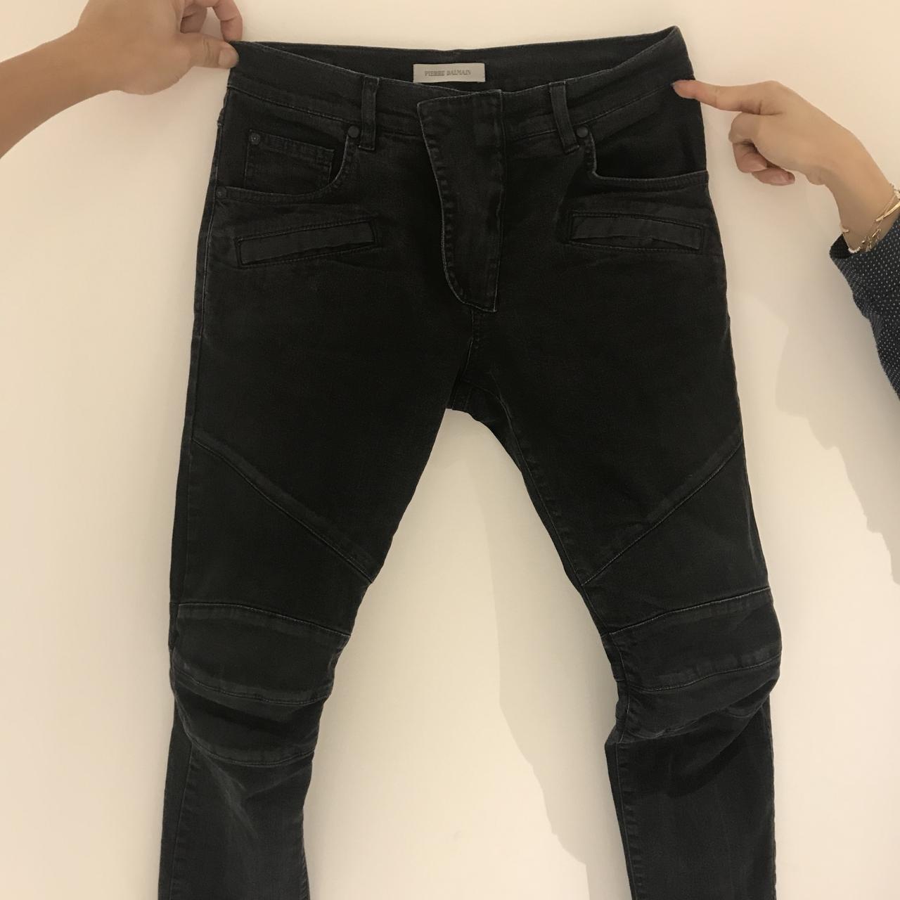 Balmain ripped store biker jeans