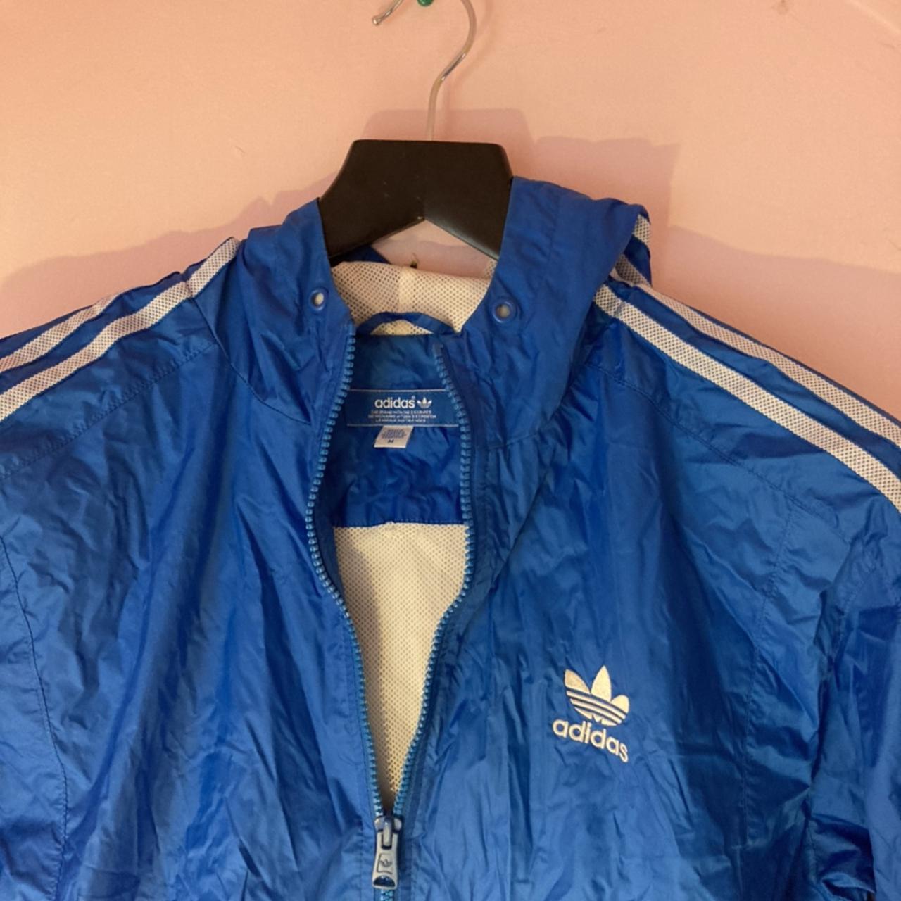 Adidas Men's Blue and White Jacket | Depop