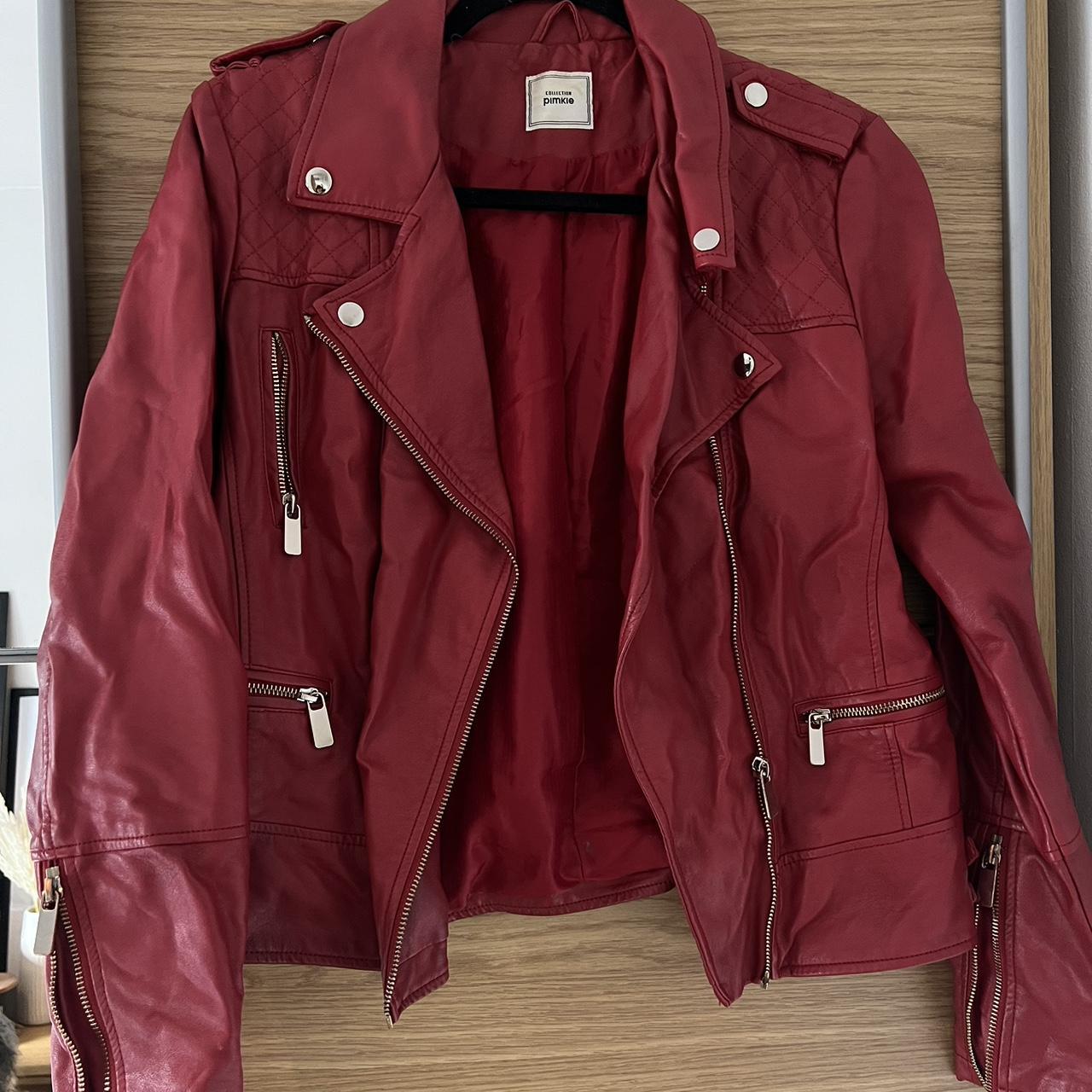 Old red leather jacket, definitely been around for a... - Depop