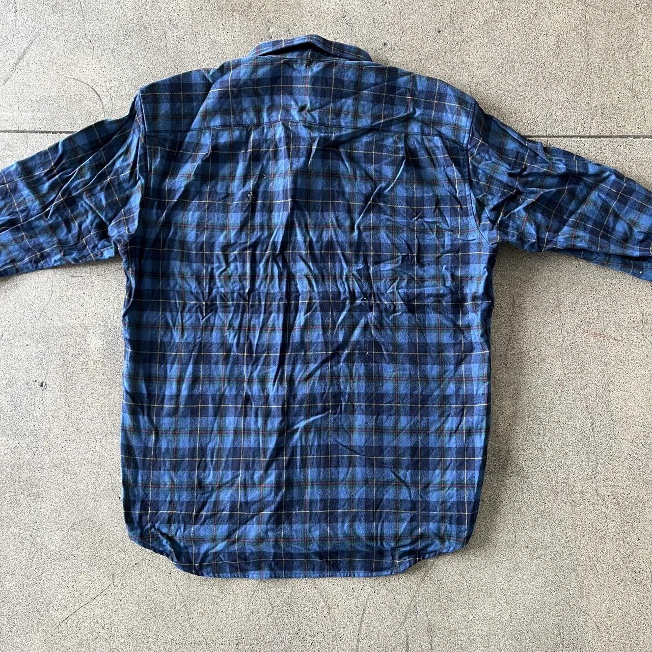 Pendleton blue fireside 100% wool flannel button up - Depop