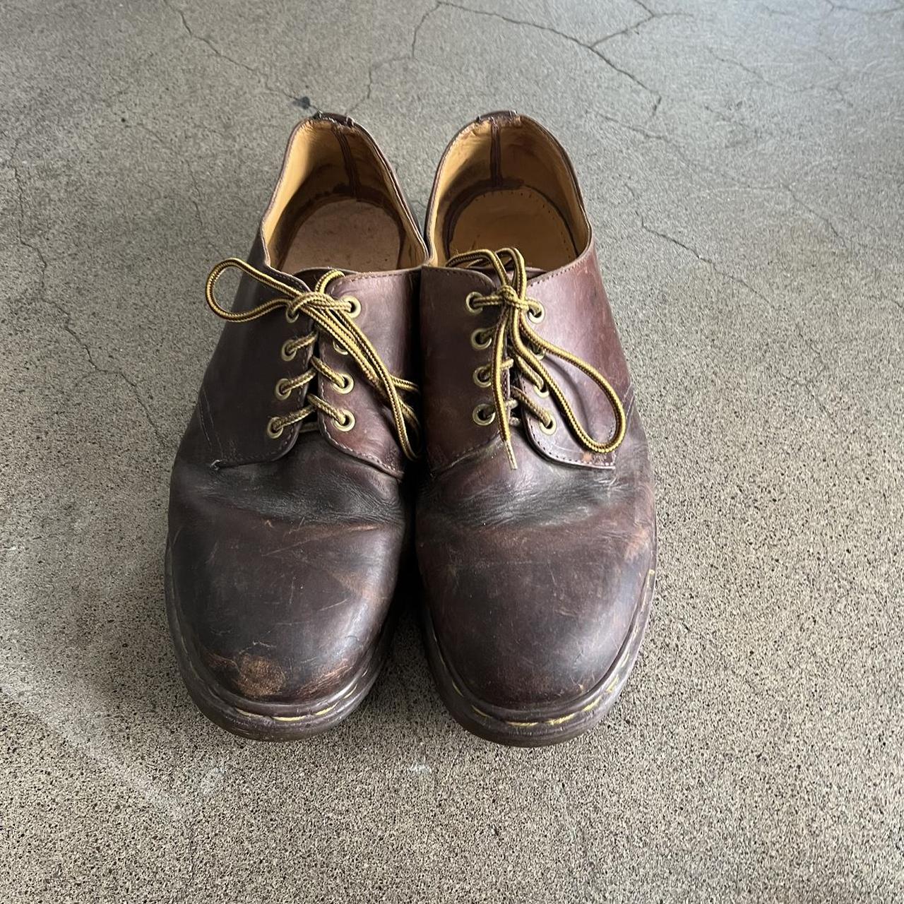 Vintage 90s doc marten derby’s made in England brown... - Depop