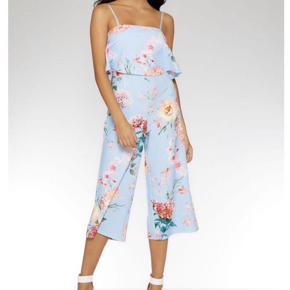 quiz blue floral jumpsuit