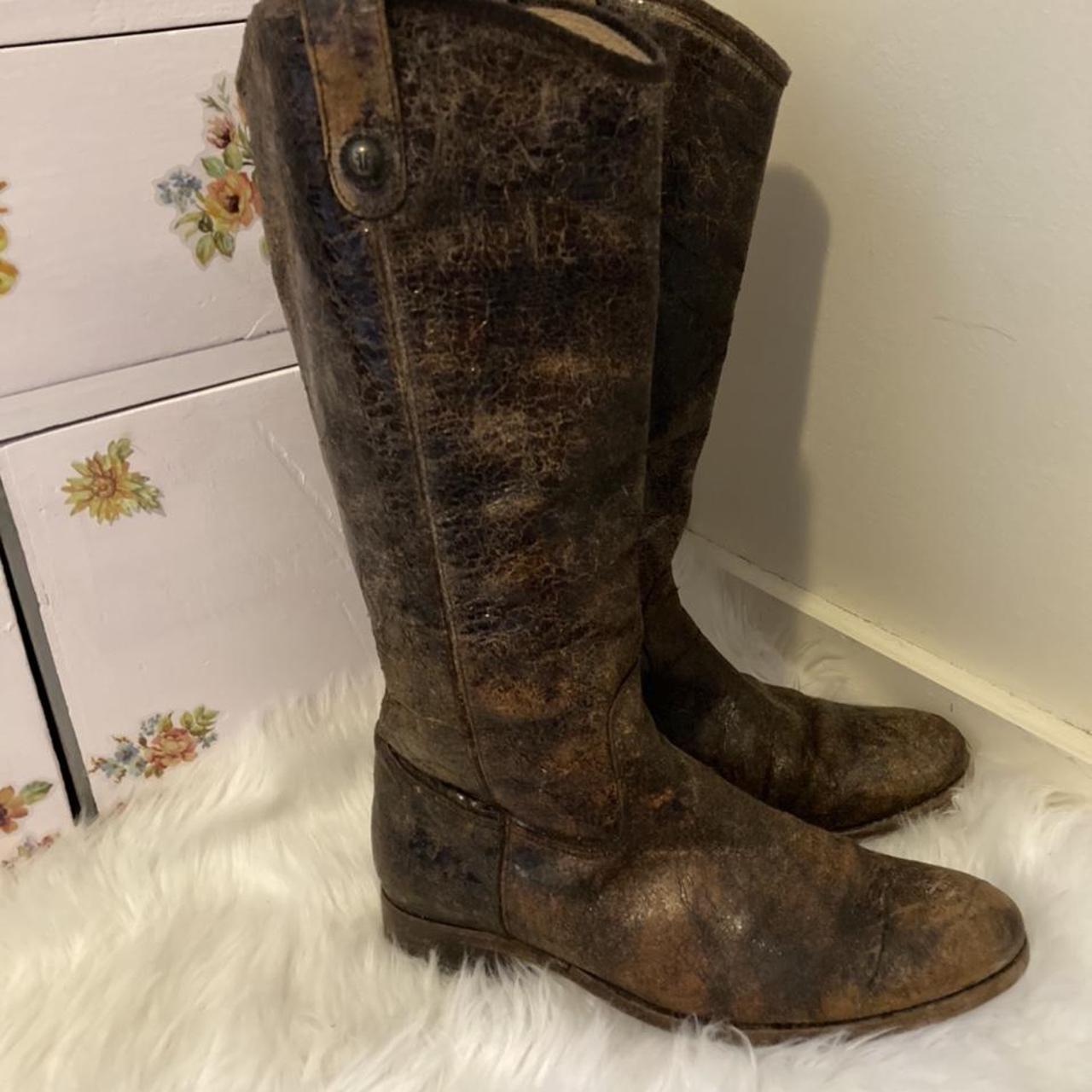 frye melissa distressed leather tall boots