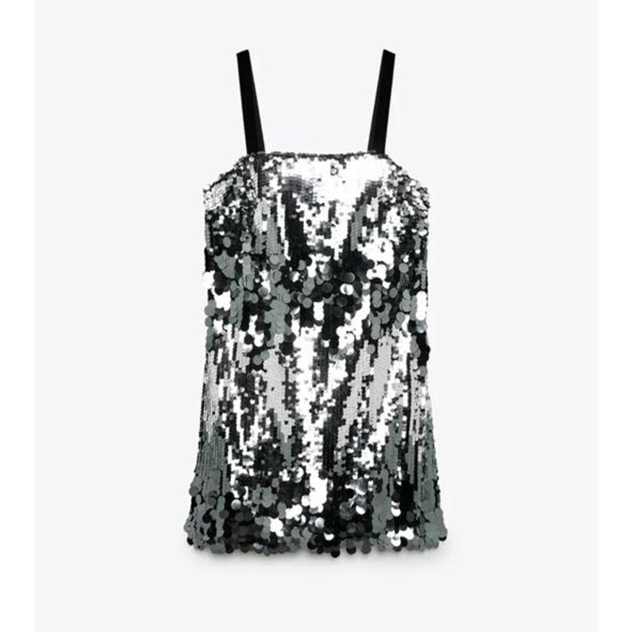 ZARA SEQUIN MINI DRESS Perfect for NYE size... - Depop