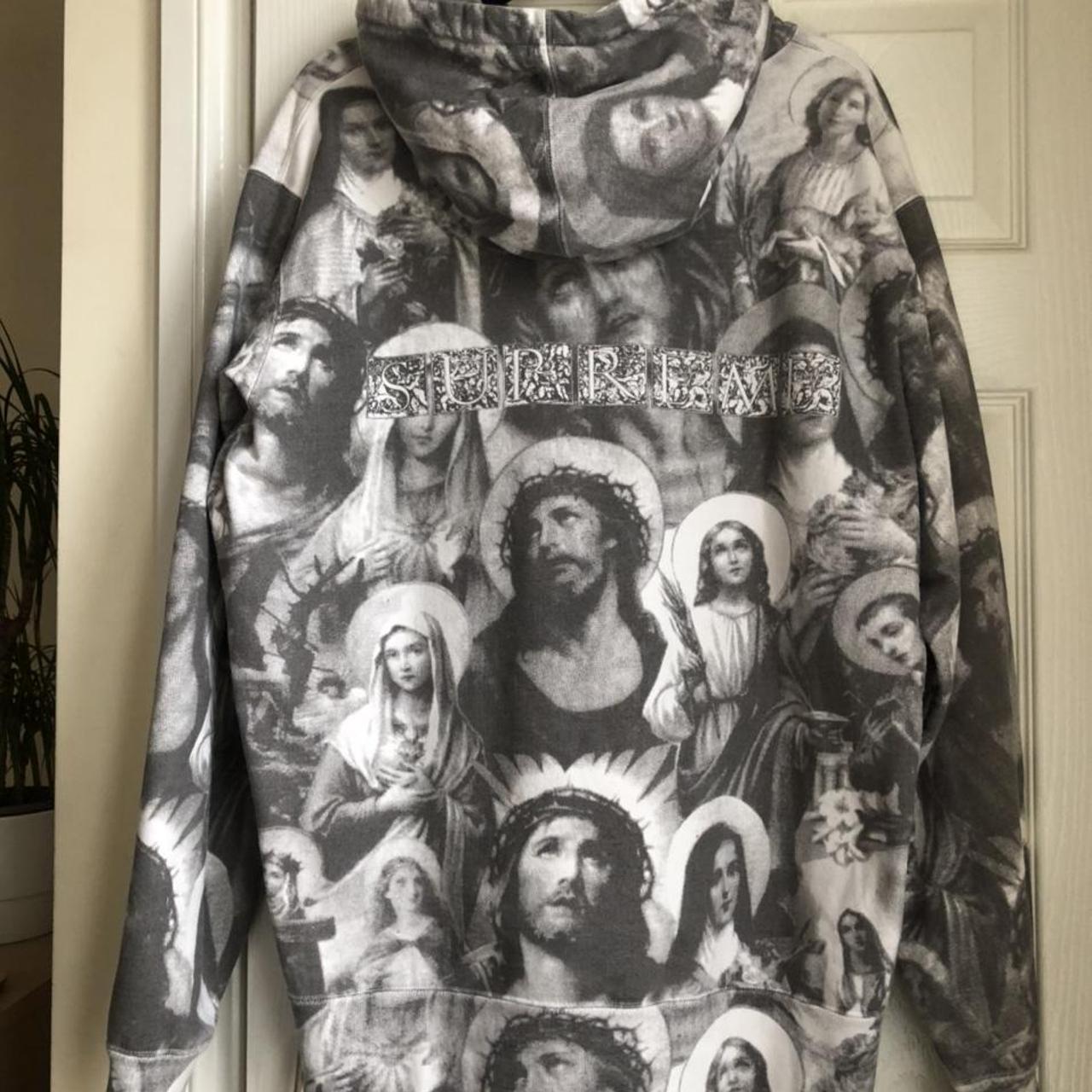 Supreme Jesus and Mary hooded sweatshirt - Depop