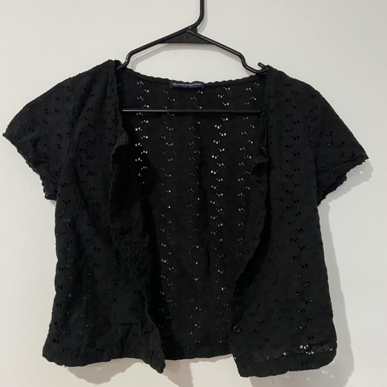 Brandy Melville Doily Cropped ButtonUp Like New Depop