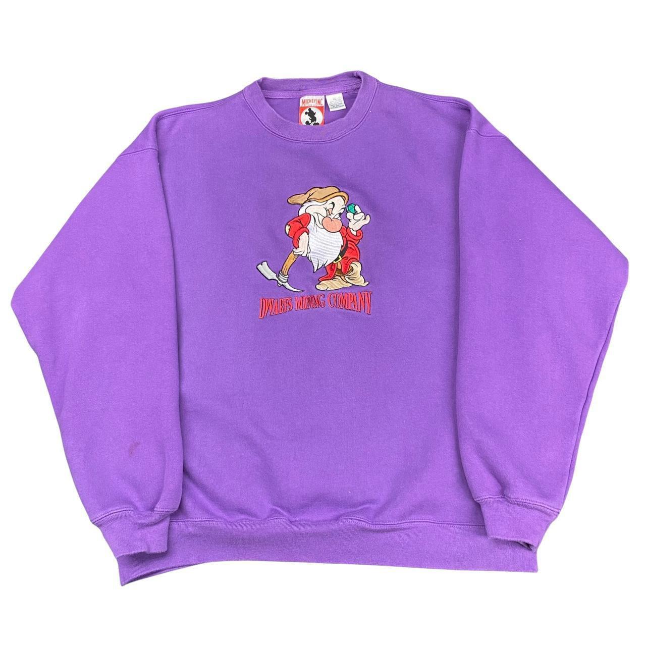 Vintage 90’s Winnie the Pooh Embroidered Purple Disney Pullover high quality Sweatshirt