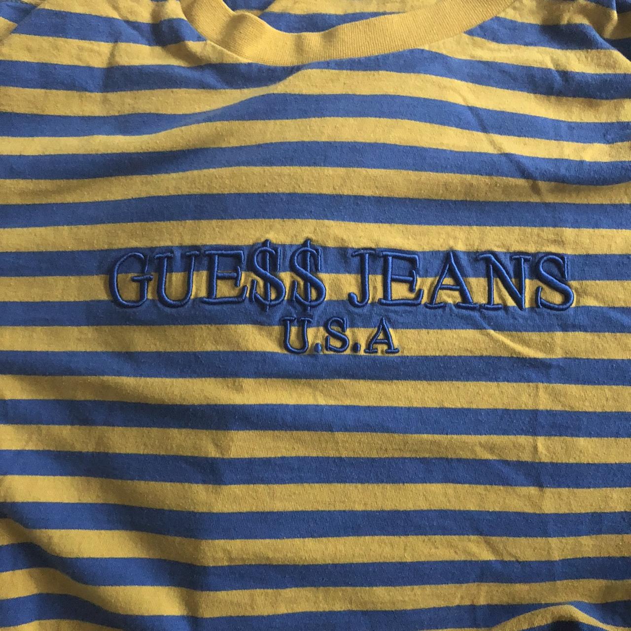 Blue and clearance yellow guess shirt