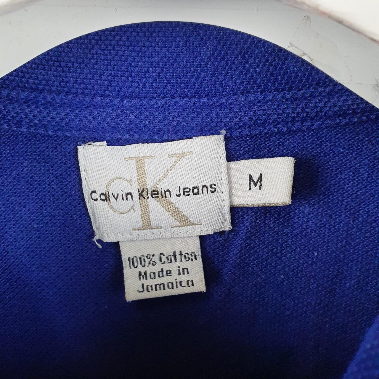 CALVIN KLEIN ZIP POLO SHIRT MENS MEDIUM OVERSIZED... Depop