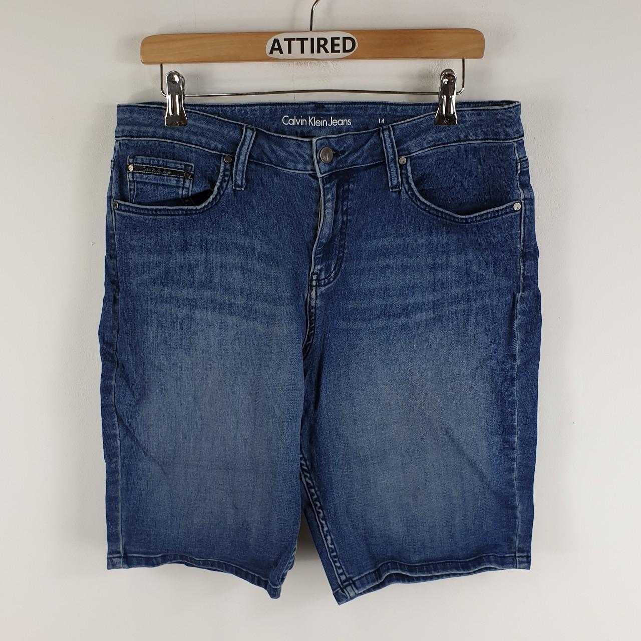 CALVIN KLEIN DENIM SHORTS MENS BLUE J160 WAIST... Depop