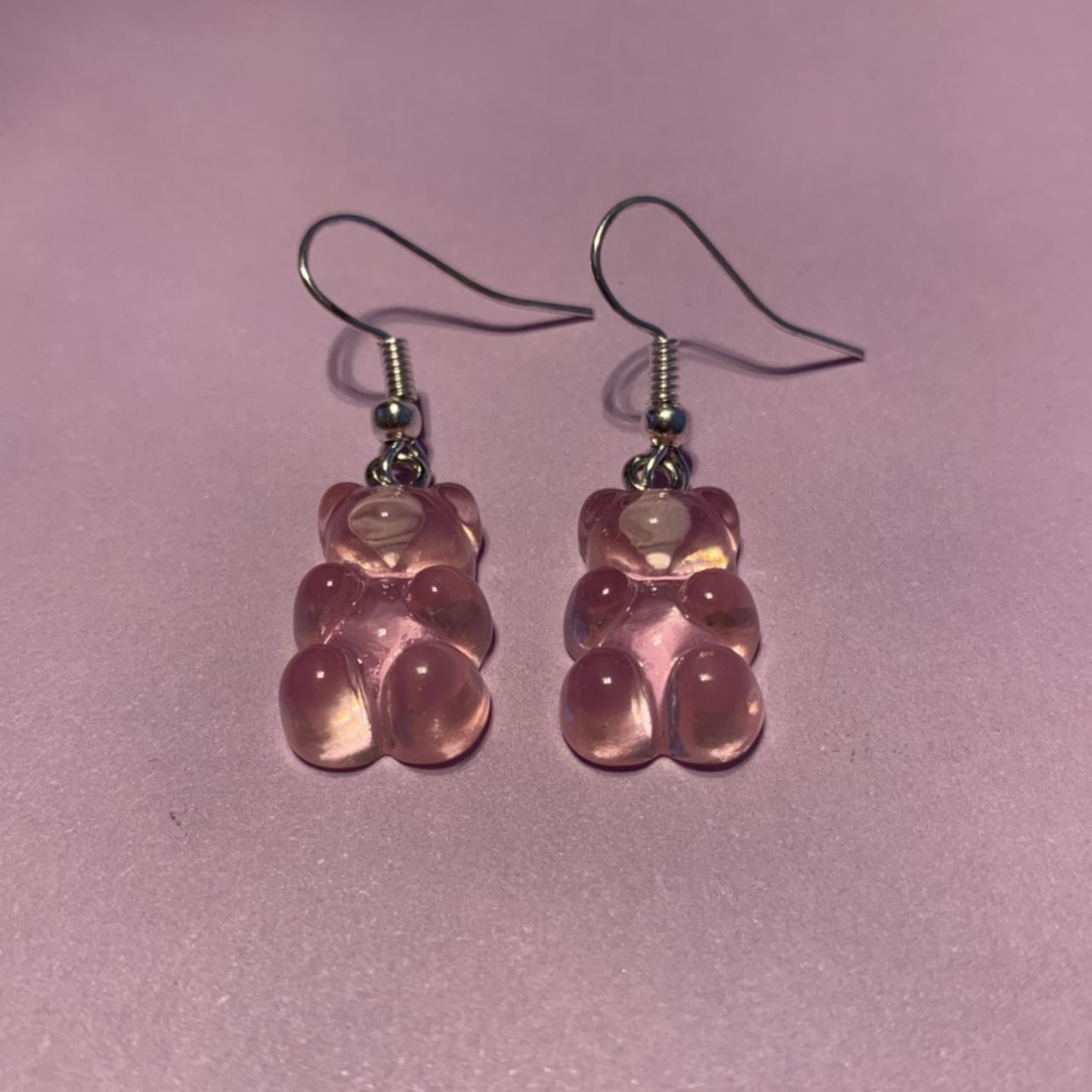 Pink Gummy Bear Dangle Earrings Info ♡︎hoops Are Depop