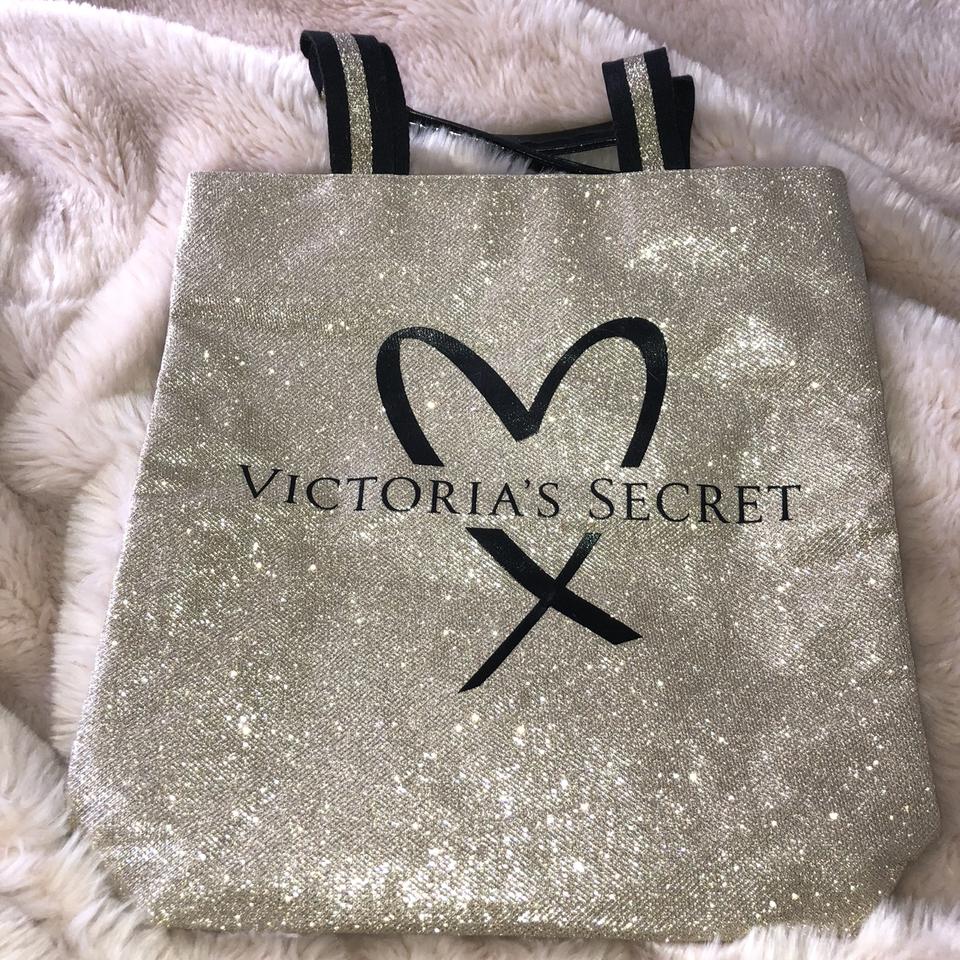 VICTORIA SECRET. Gold glitter tote bag used once Depop