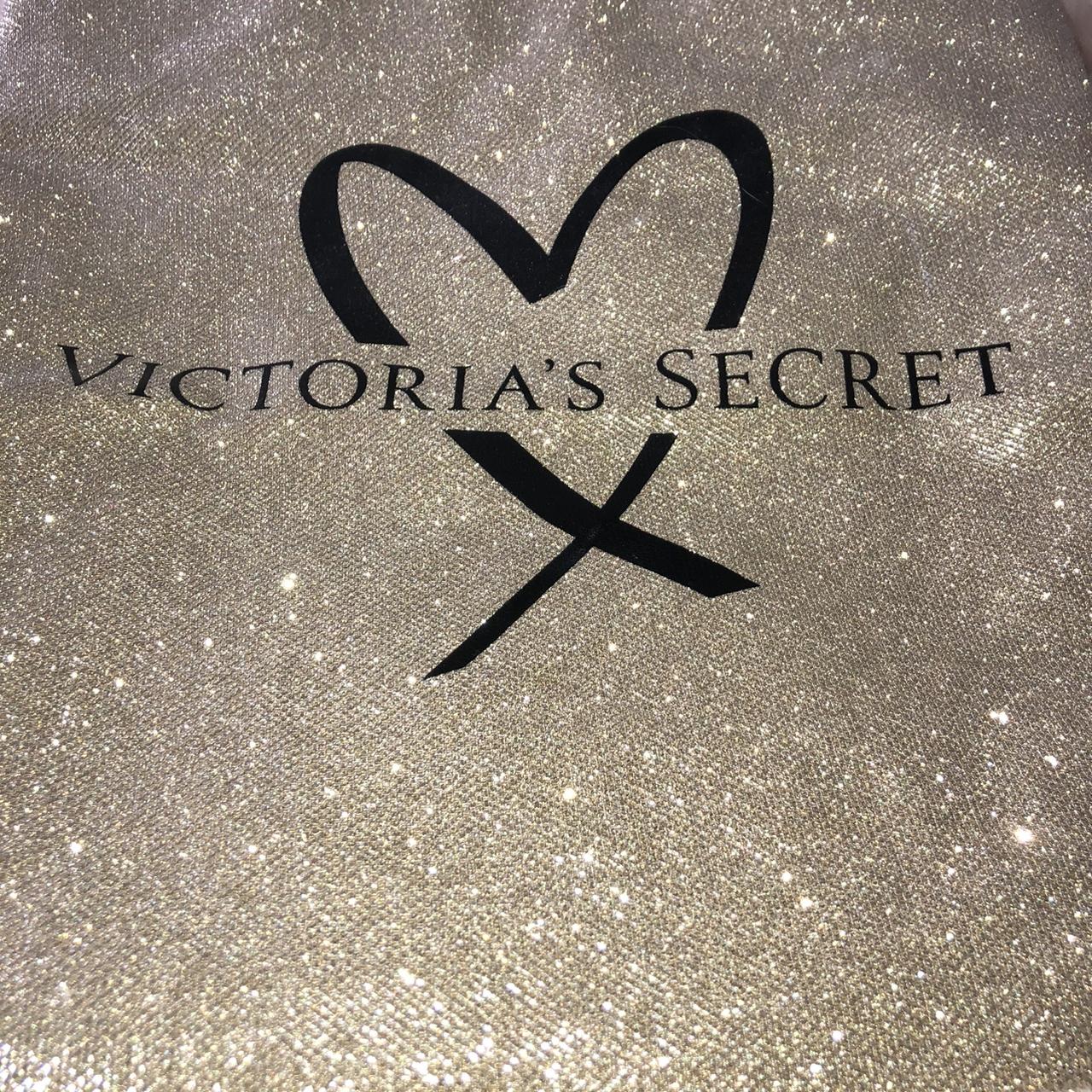 Victorias Secret Clutch Metallic Glitter Silver Gold - Depop