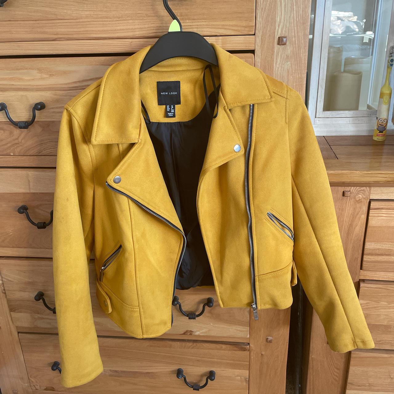 Yellow suede hot sale moto jacket