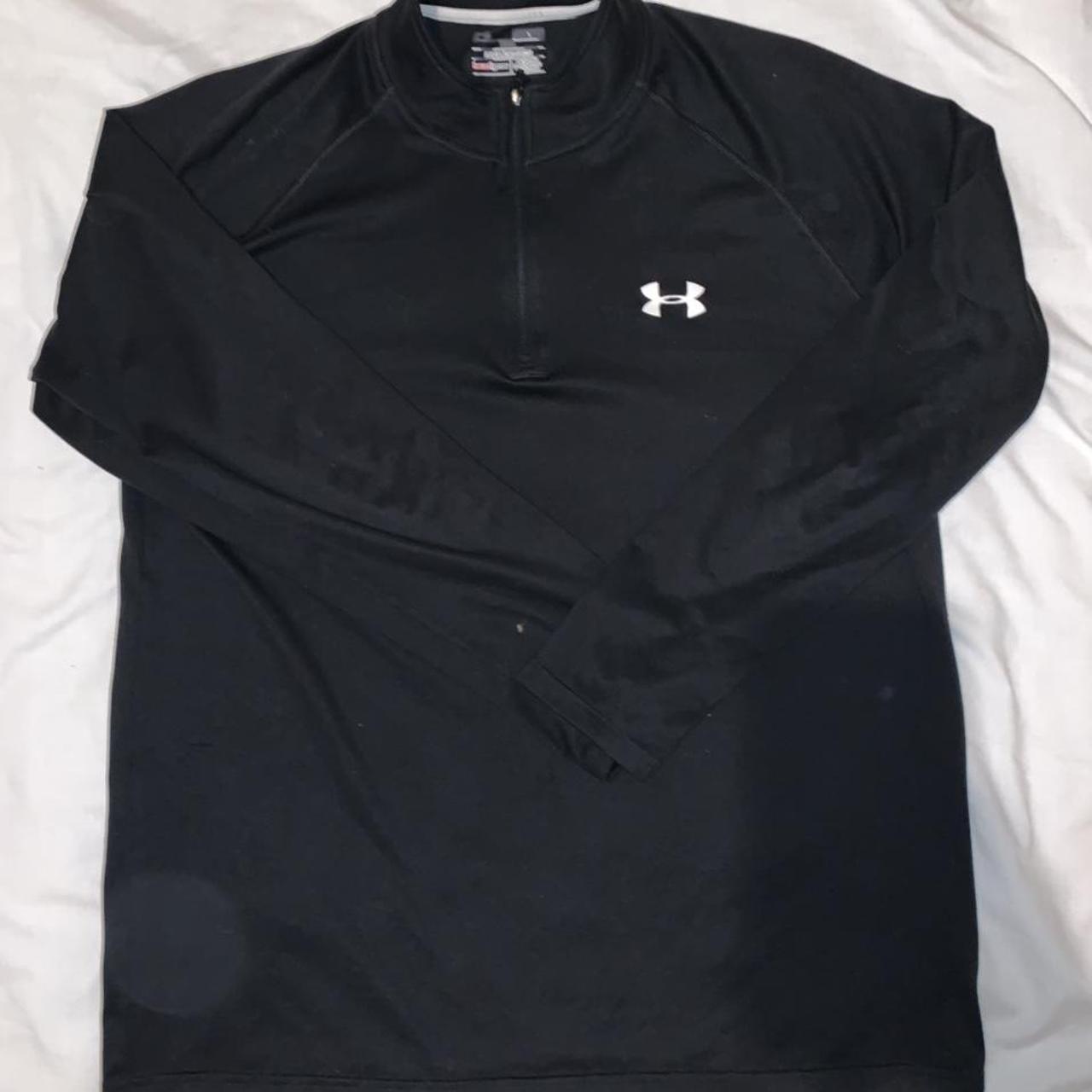 Under armour quarter zip Black Condition 6/10... - Depop