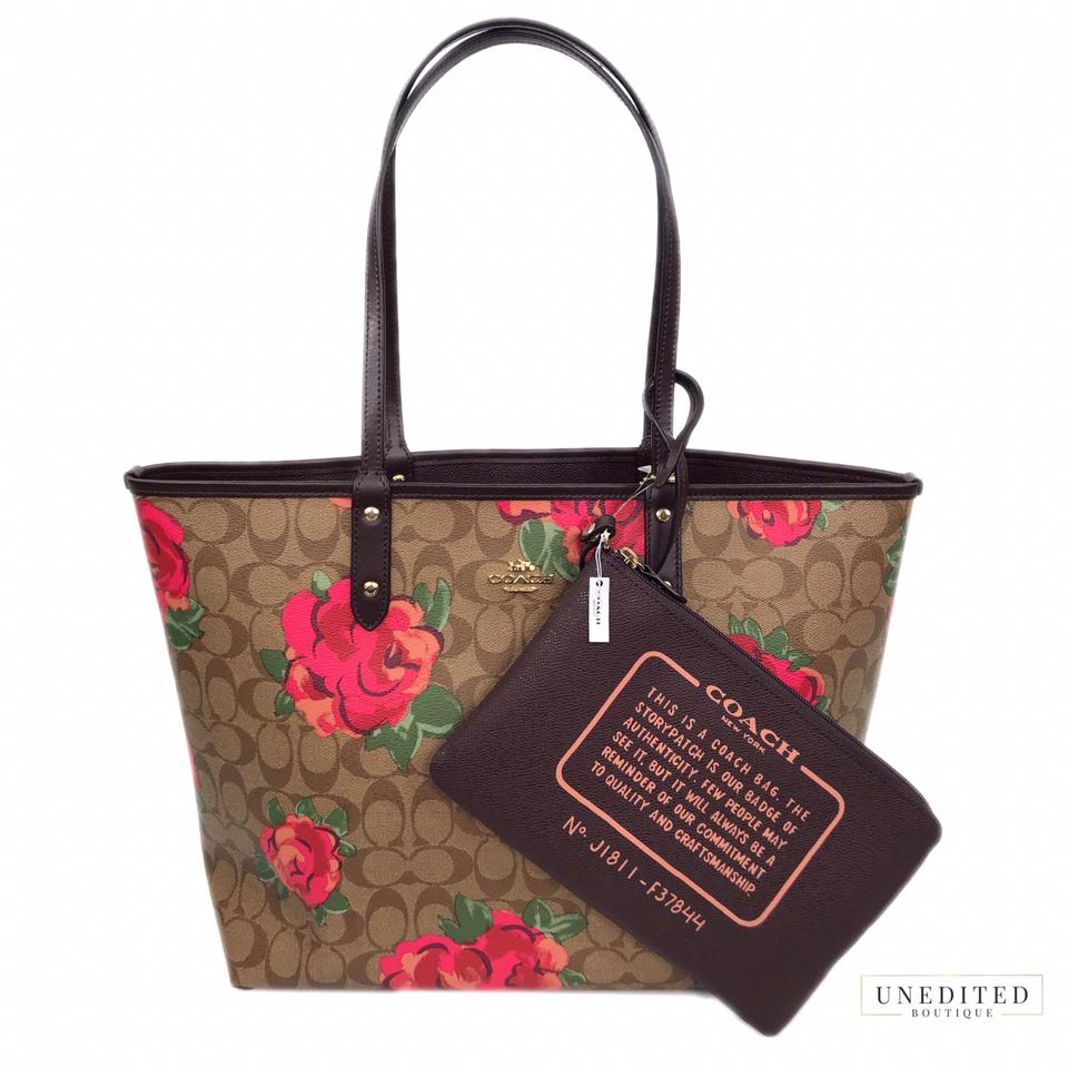 Coach reversible discount city tote floral