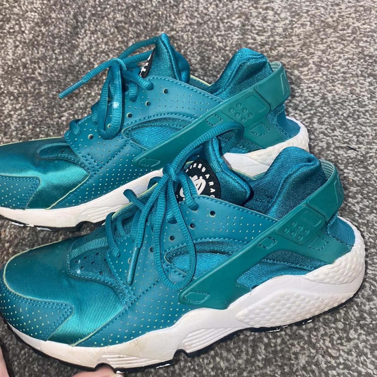 nike huarache green and purple