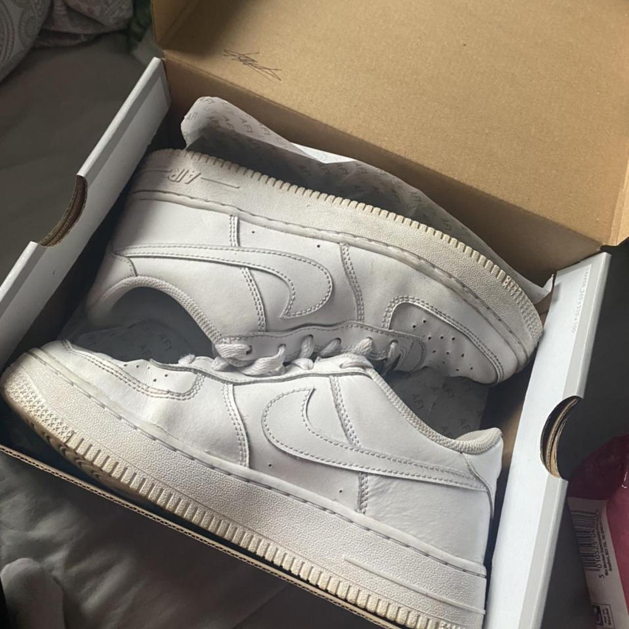 white nike air force size 5, good condition, just... - Depop
