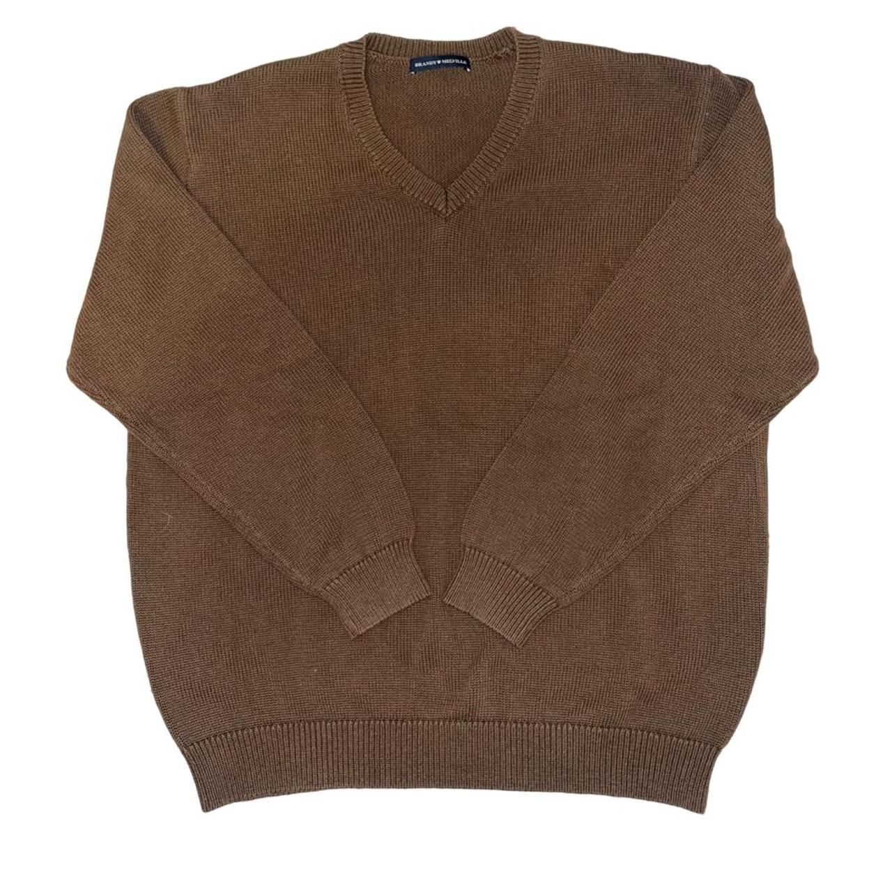 👜🧸🏹🤎Brandy Melville brown knit v-neck sweater!, No