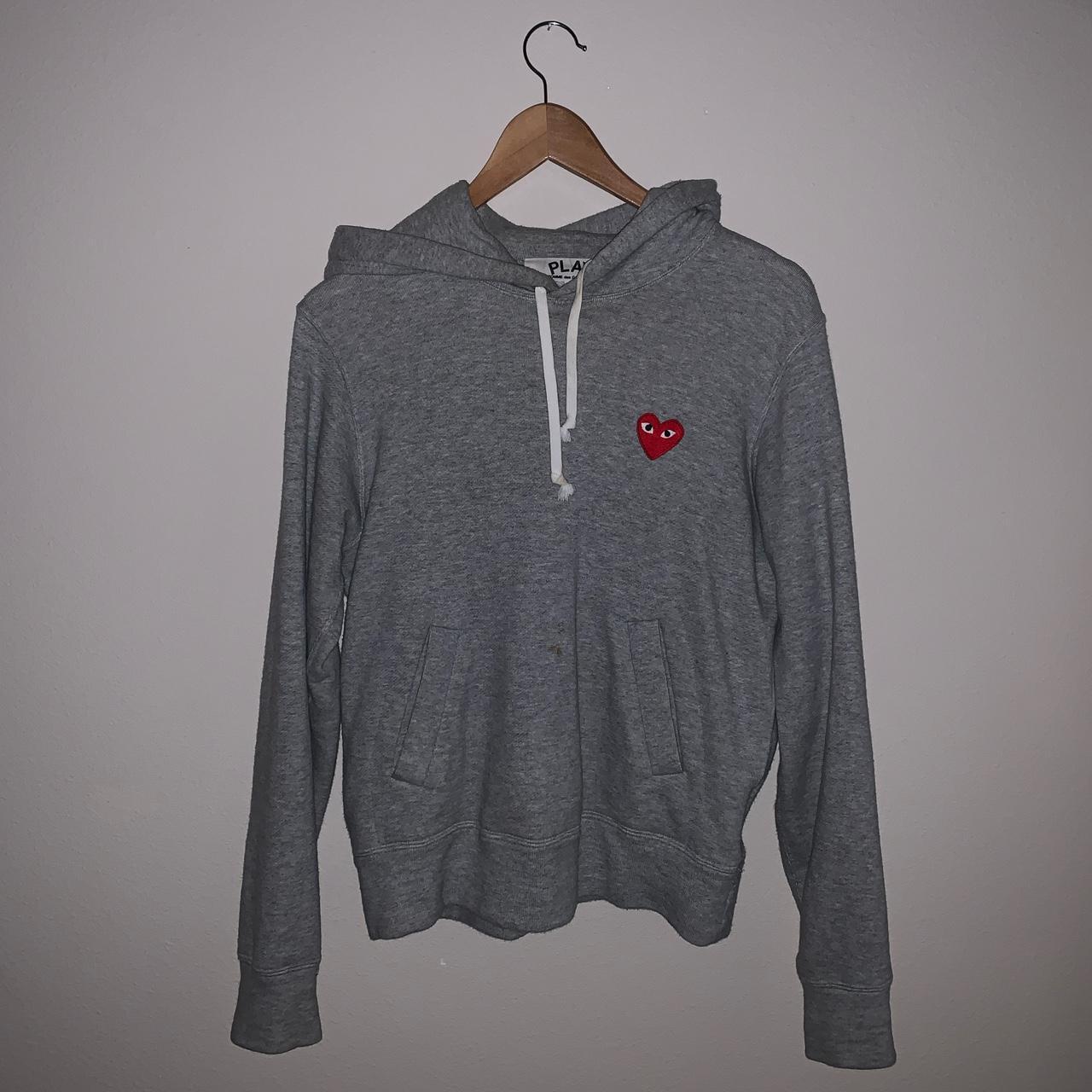 Comme des Garçons Women's Grey and Red Hoodie