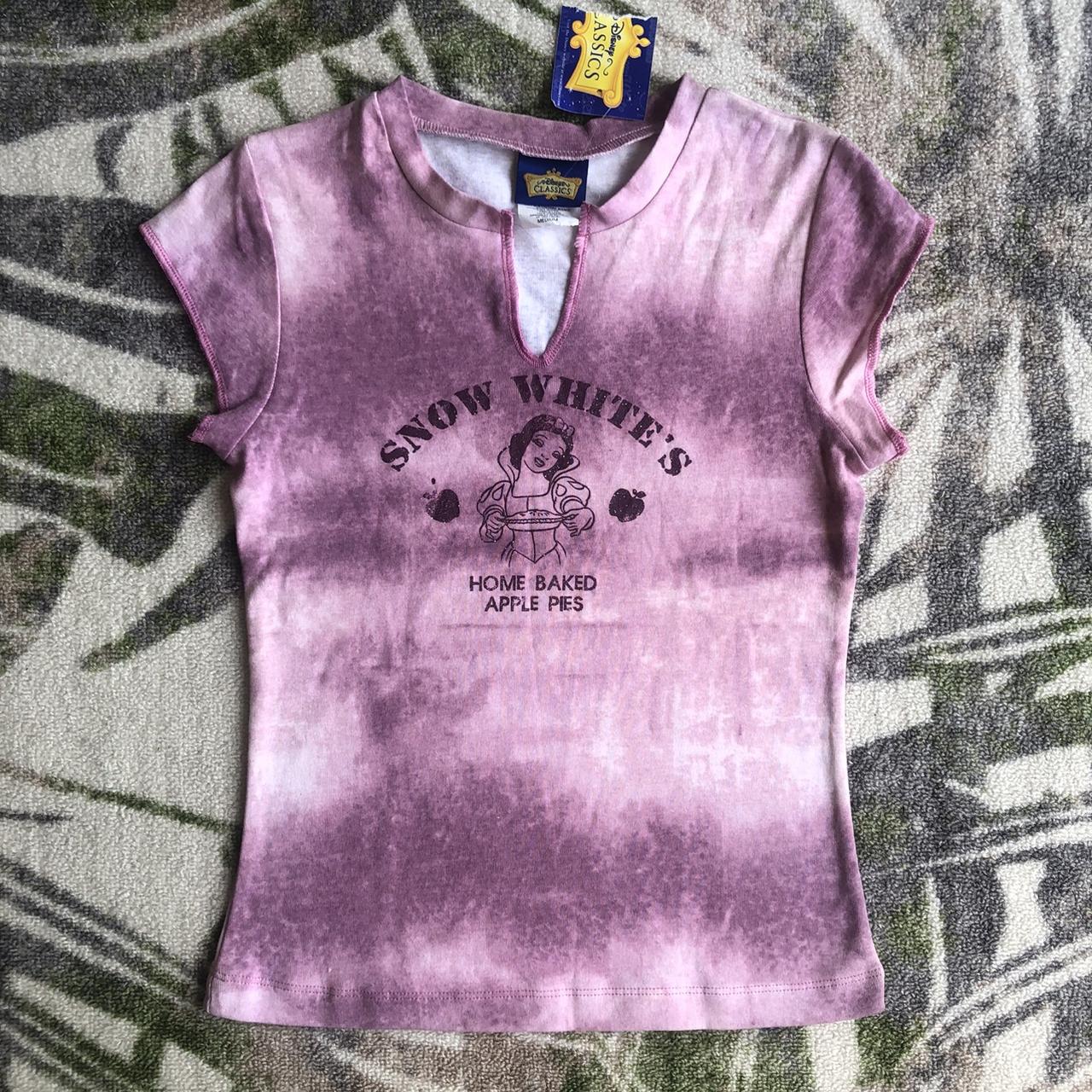 Disney Women's Pink and Purple T-shirt (2)