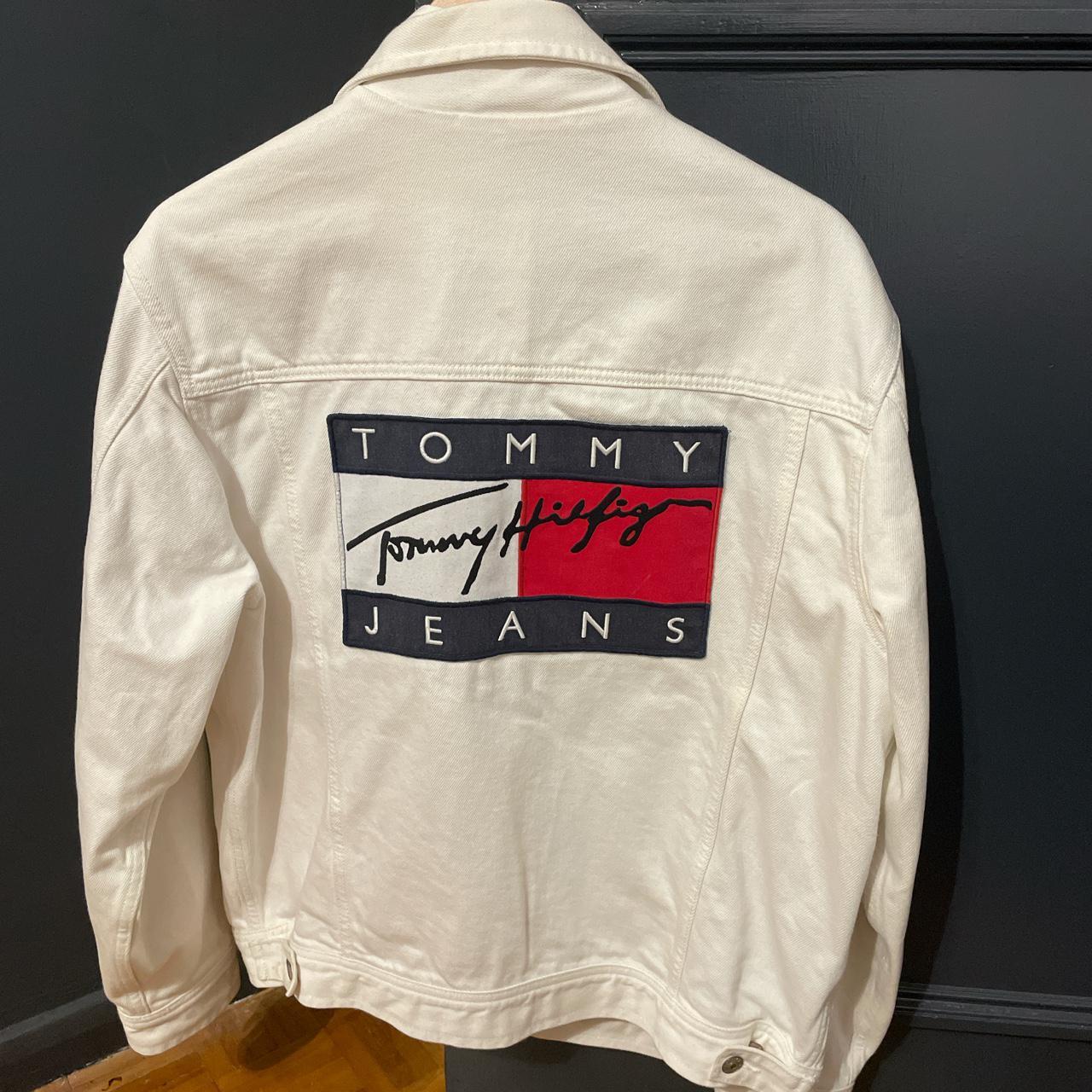 Tommy Hilfiger white jacket. Large embroidered... -