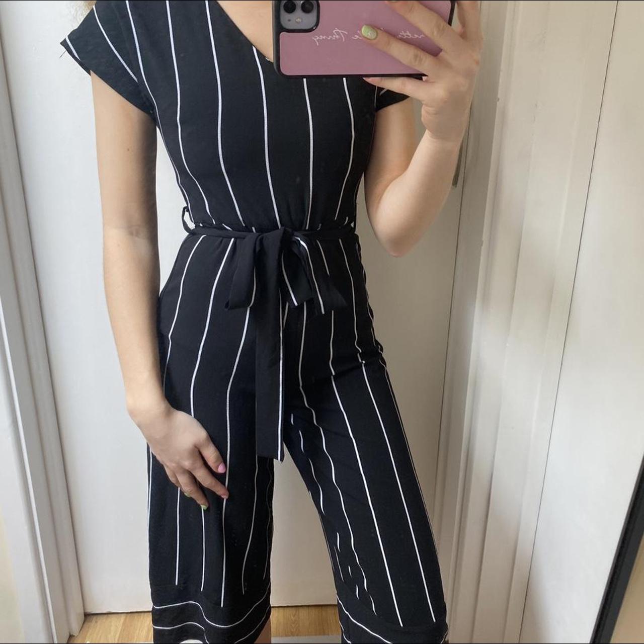 Primark Women's Black and White Jumpsuit Depop