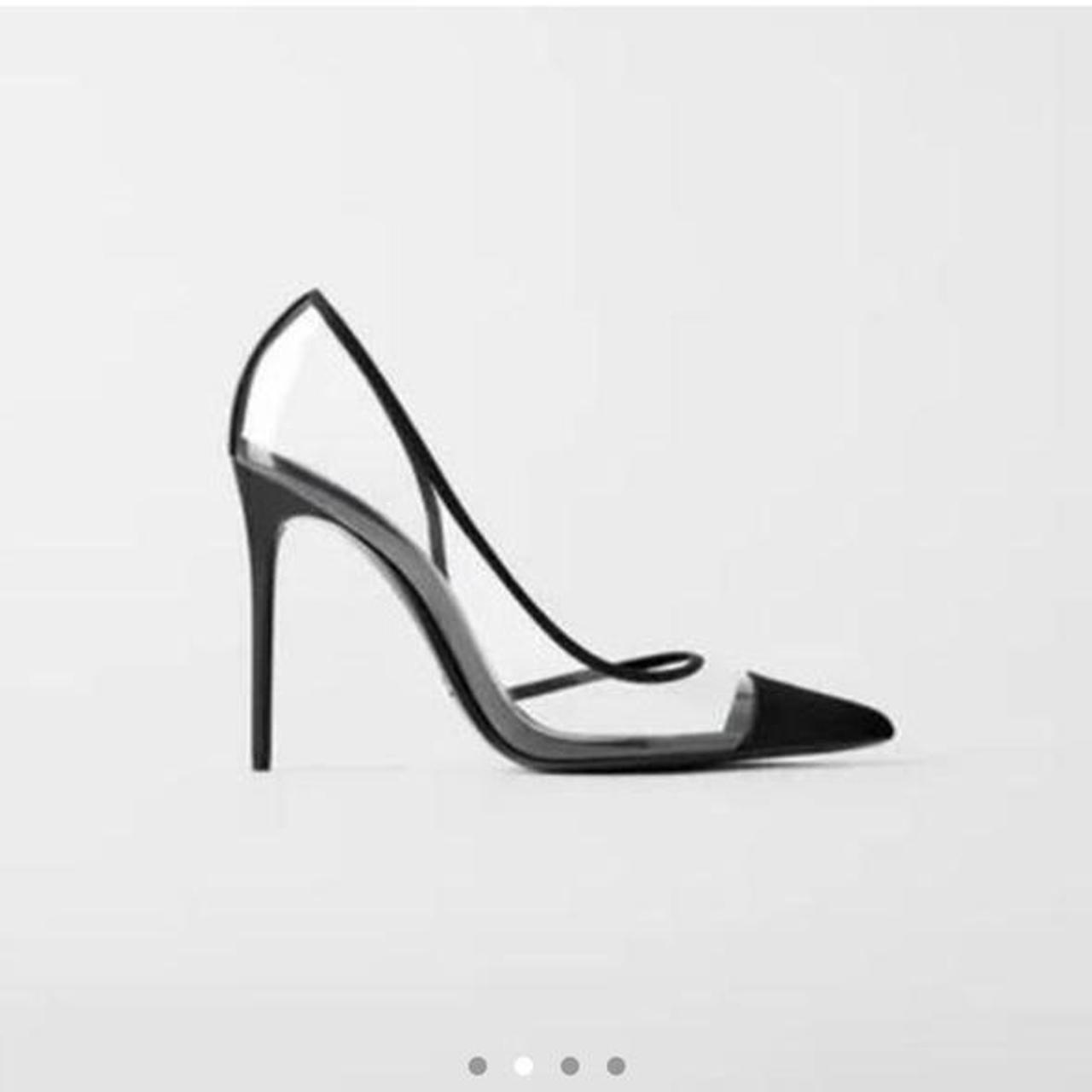 Zara black vinyl store heels