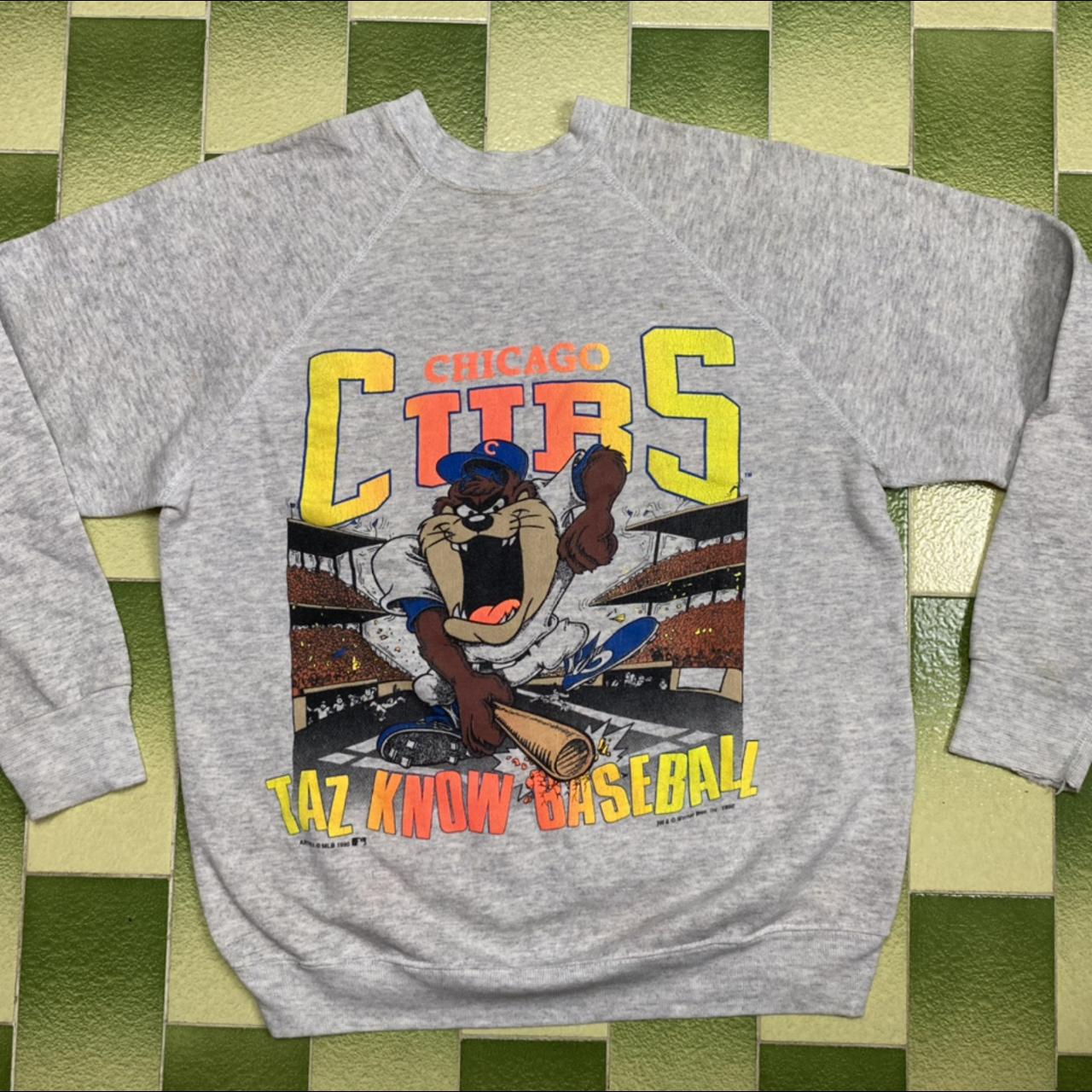 Vintage MLB 1990 Taz Chicago Cubs Sweatshirt - Depop