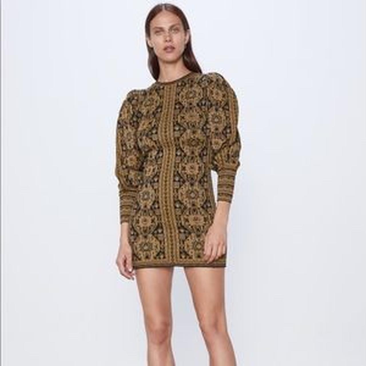 Zara black clearance gold dress