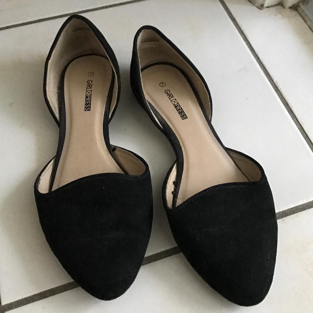 Girl Xpress Black open ballet flats, never worn. - Depop