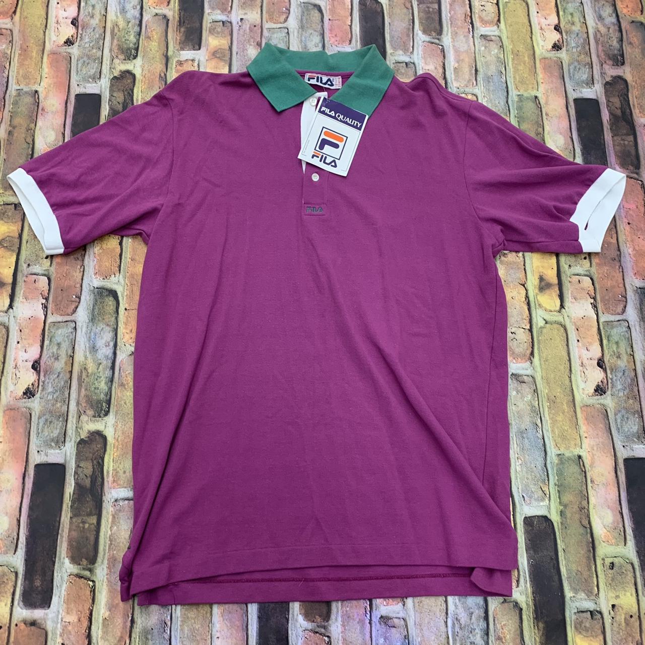 Vintage Fila polo shirt in purple. From the 80s.... - Depop