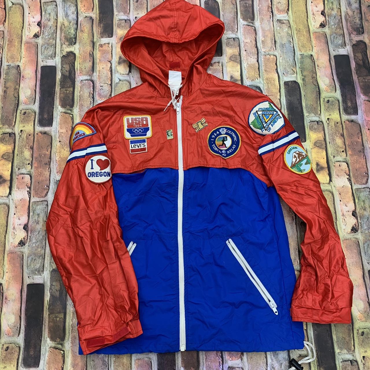 Vintage Levi's 1984 Olympics jacket in red and blue. - Depop