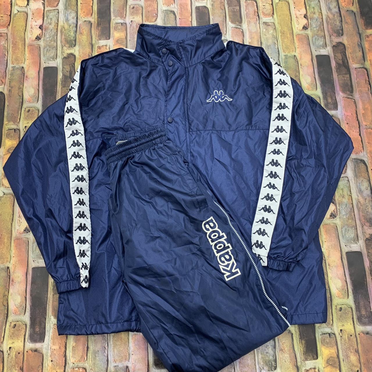 Vintage Kappa tracksuit in navy. From the 90s. Both... - Depop