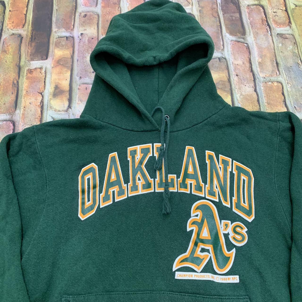 Vintage Champion Oakland A’s hoodie in green. From