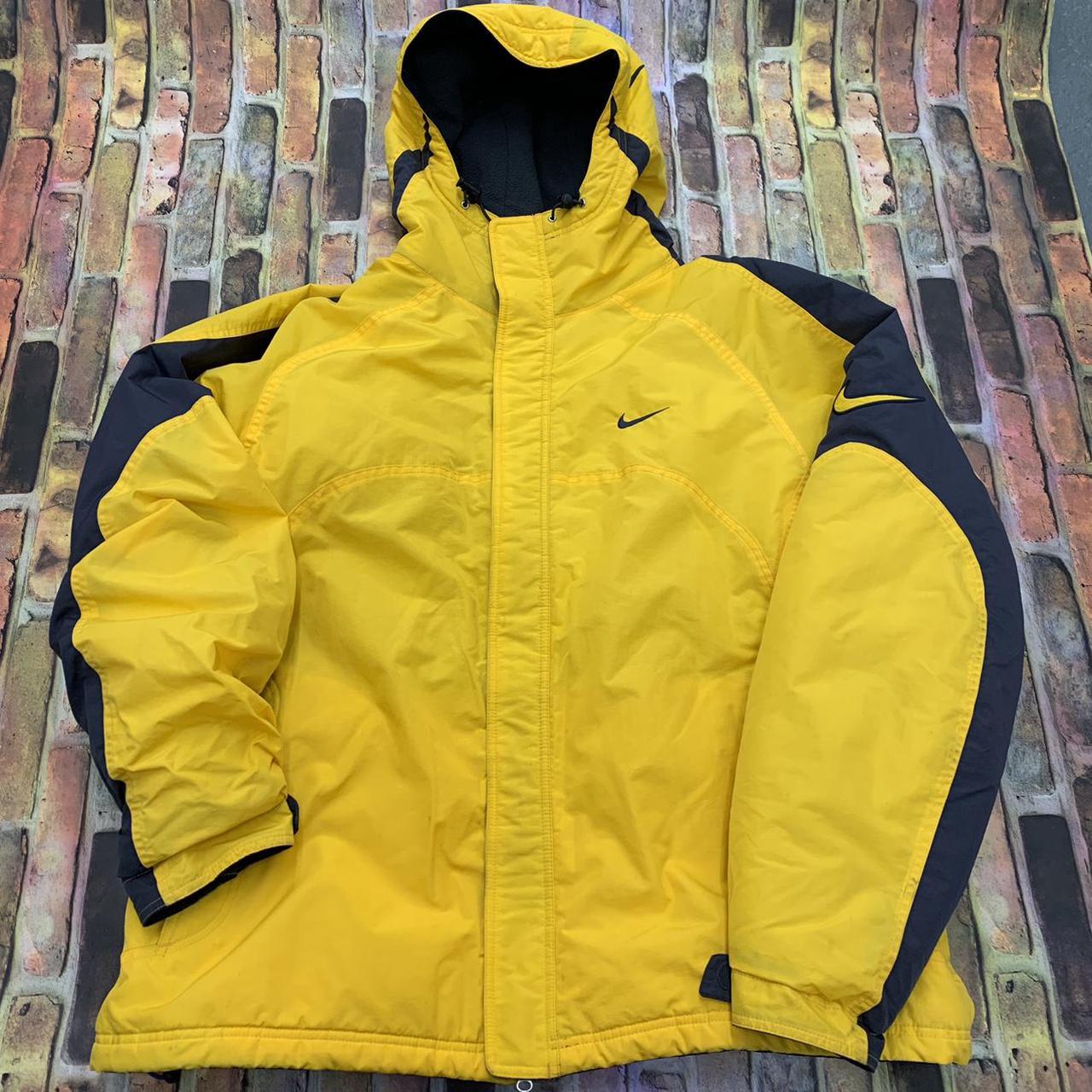 Vintage Nike jacket in yellow. Y2K early Depop