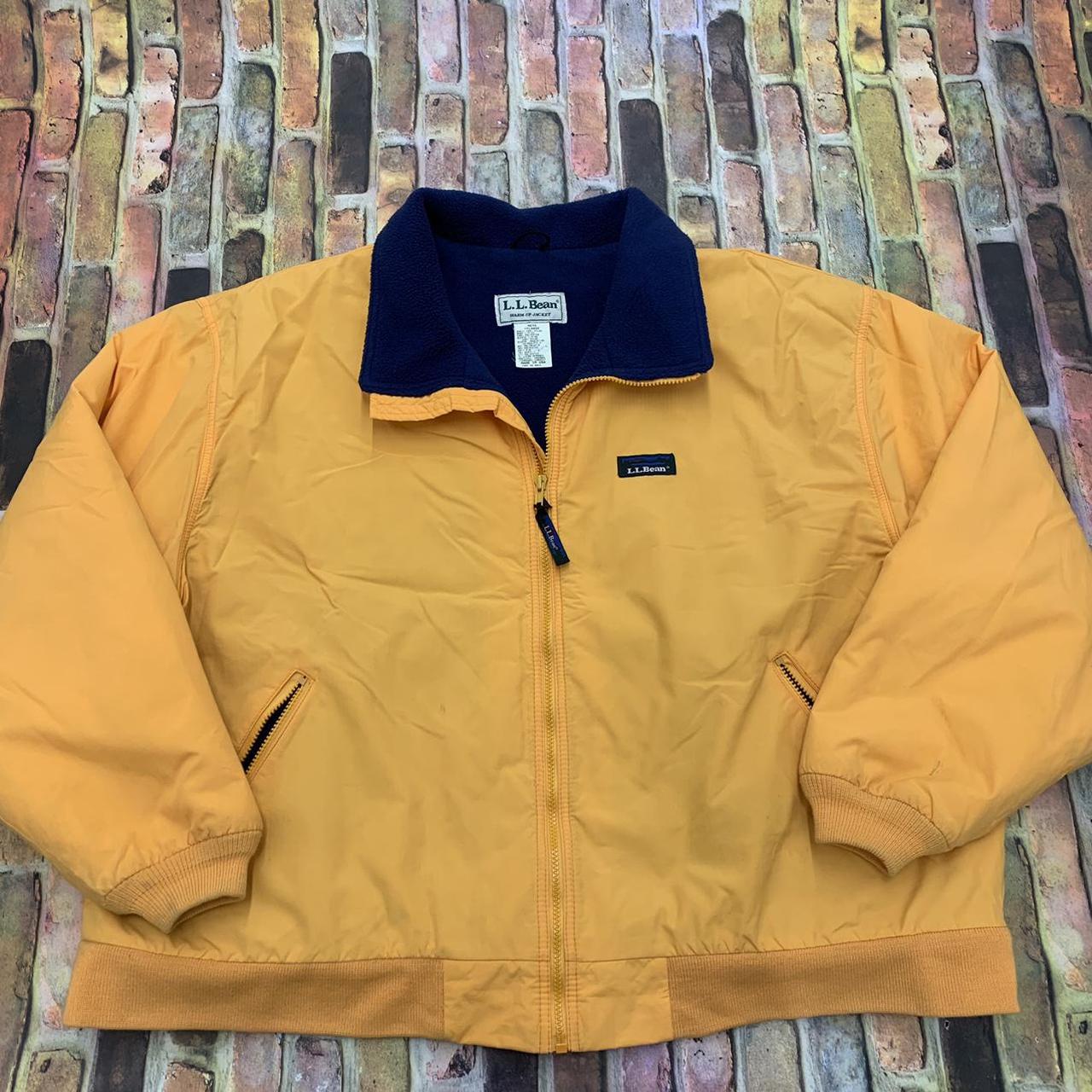 Vintage L.L. Bean Warm-Up Jacket in yellow. From the - Depop