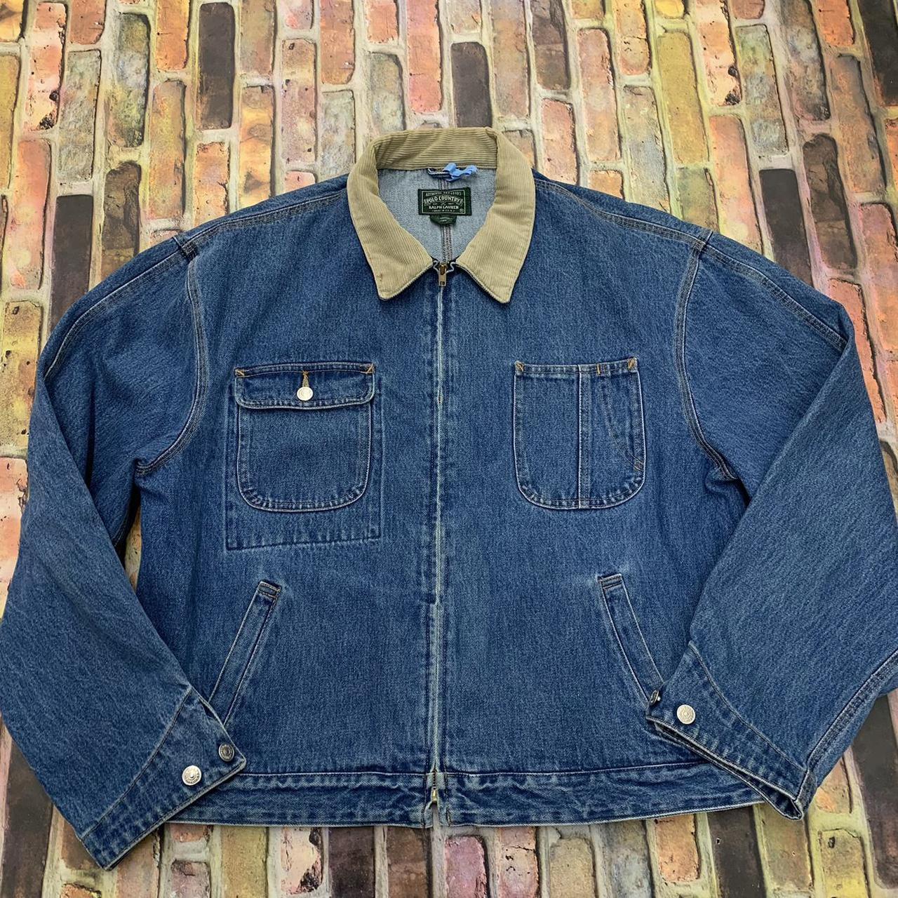 Vintage Polo Country denim jacket in blue. From the... - Depop