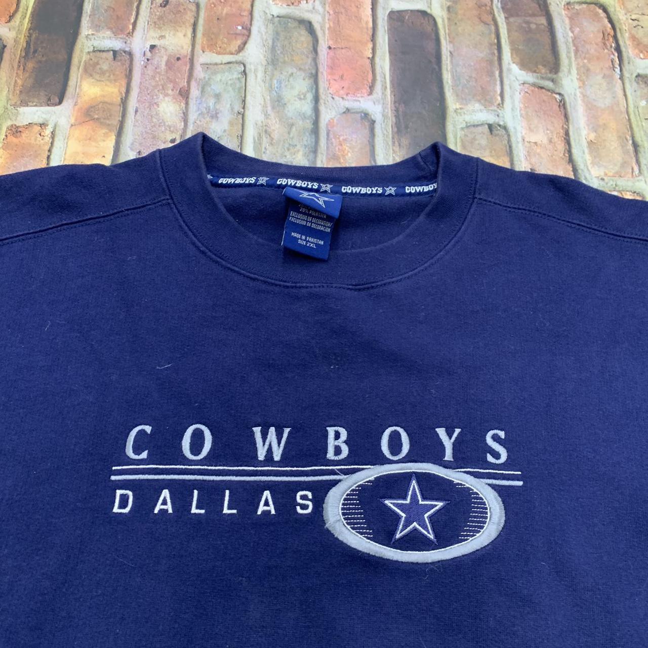 Y2K Dallas cowboys sweatshirt solid embroidery Sz - Depop