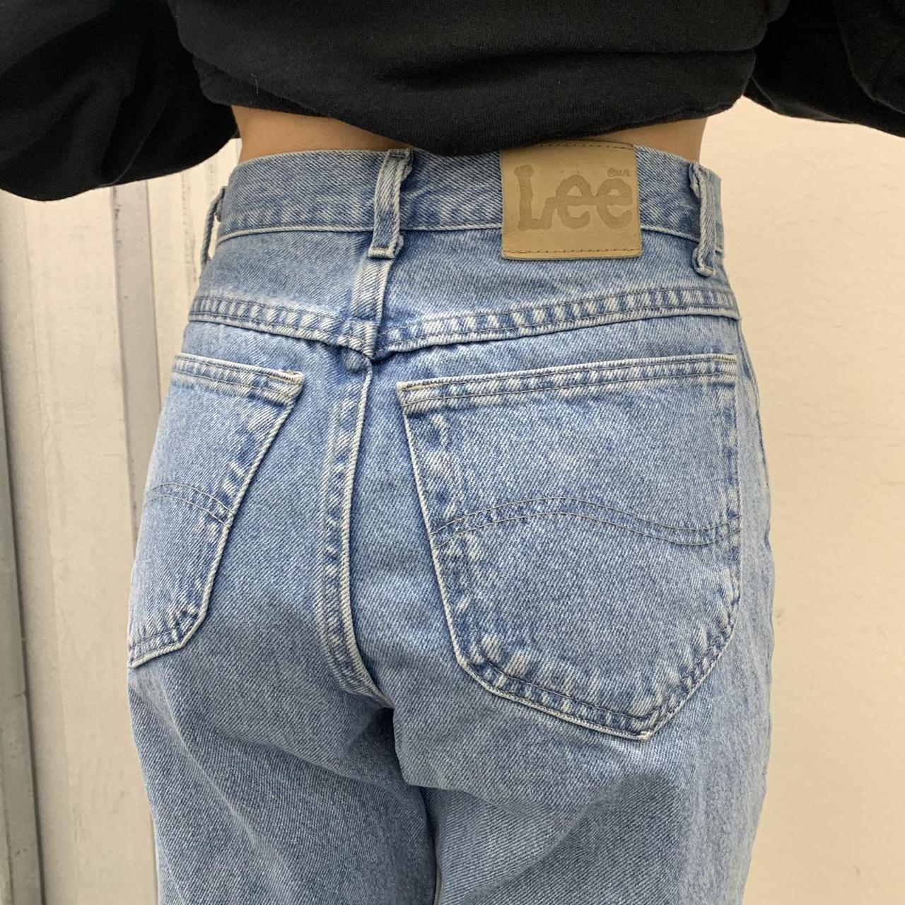 Vintage Lee mom jeans in blue. From the 90s. Womens... - Depop