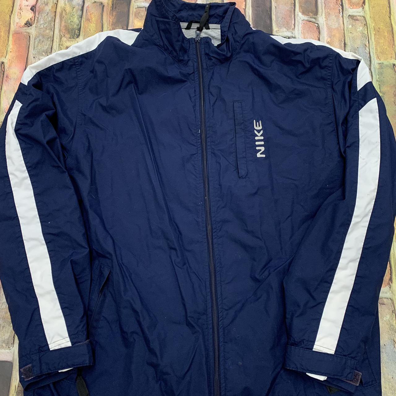 Vintage Nike jacket in navy. From 2000. Mens L.... - Depop