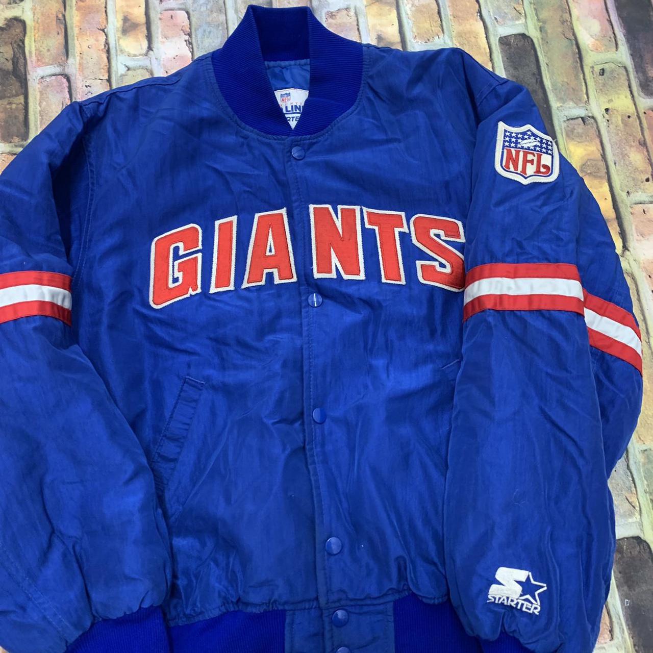 90s Starter New York Giants NFL Jacket Black Blue M – PopeVintage