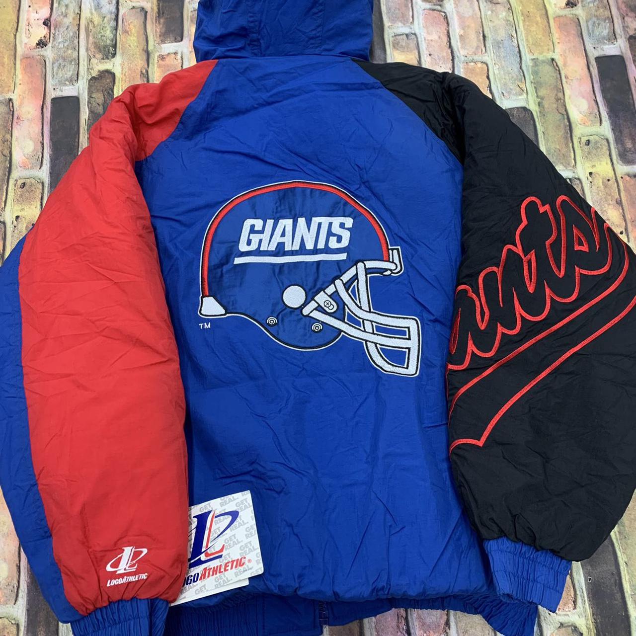 Vintage 80s New York Giants Sweatshirt. Electric - Depop