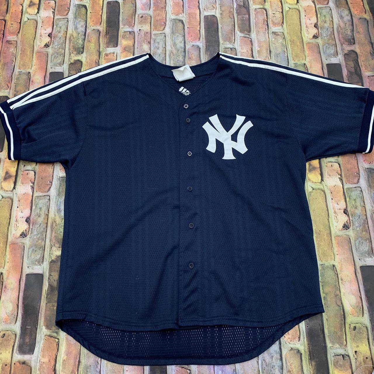 Vintage Adidas Yankees collared jersey Super - Depop