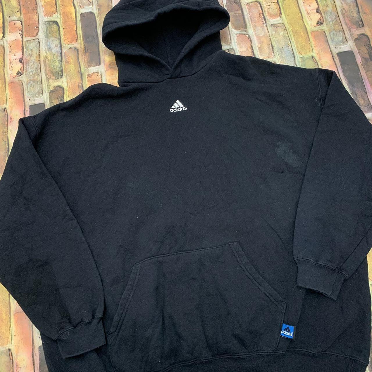 Vintage Adidas hoodie in black. From 2001. No tag... - Depop