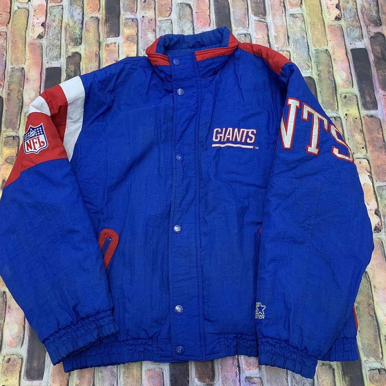 Vintage Starter New York Giants pullover puffer - Depop