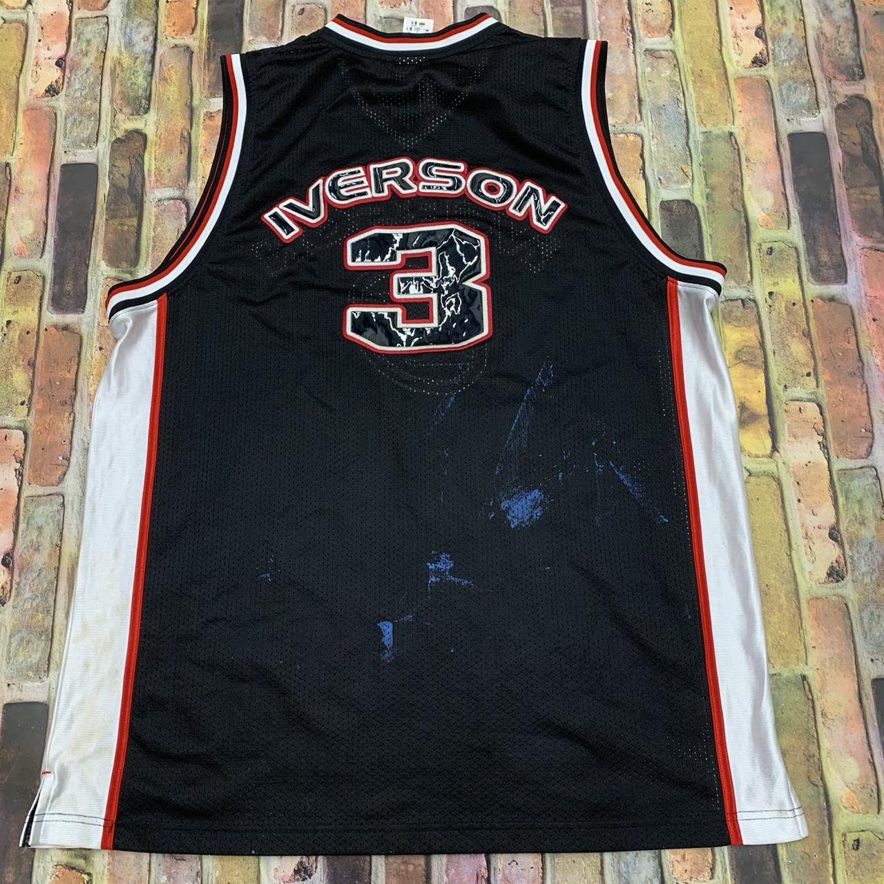 Vintage Reebok Iverson basketball jersey in black.... - Depop