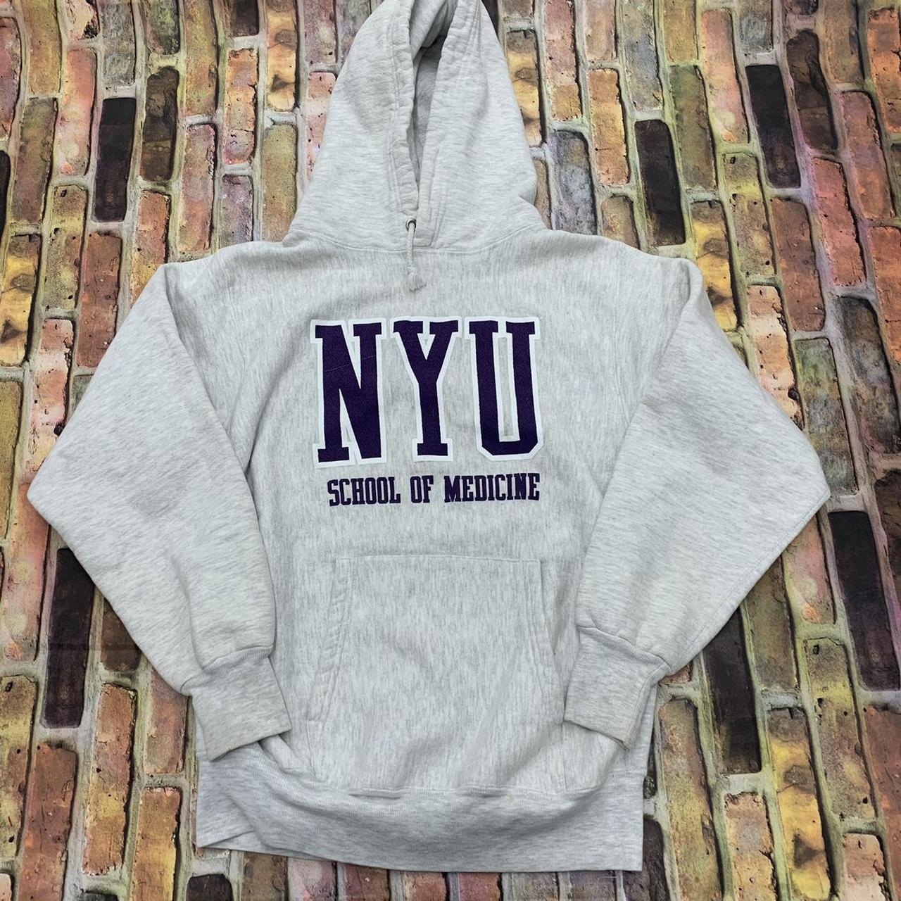Vintage NYU School of Medicine hoodie in grey. From... - Depop