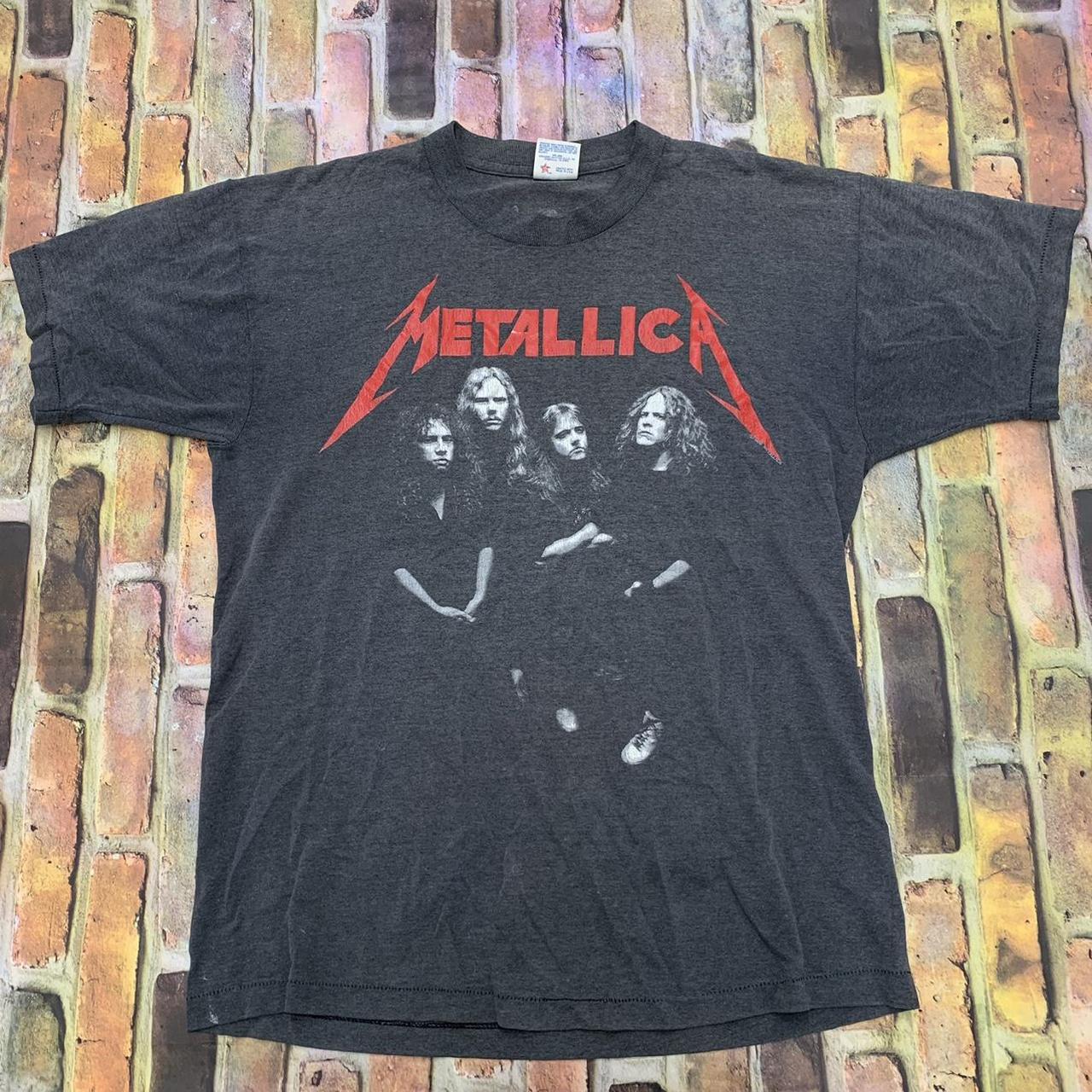 Vintage Metallica band tee in black. From 1988 …And... - Depop